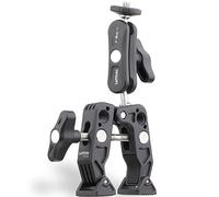 Selfie Extension Mount for Bike Motorcycle Camera Monitor for GoPro Hero 12 11 10 DJI Action 4 3 Insta360 X3 Universal Super Crab Clamp with 360° Double Ball Head Magic