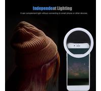 Selfie LED Ring Flash Light Portable Phone Selfie Lamp Luminous Clip Lamp for iPhone(Black)