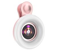 Selfie Lens for Phone - Macro Lighting Set, Clip on Macros Camera Attachment, Built in Led Lamp Enhancer | Ideal for Portrait Detail Product Social Media Recording Studio Use