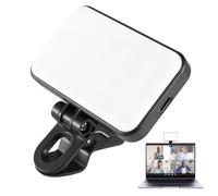 Selfie Light - 10x8.5x4cm Portable Makeup Clamp Lamps for Beauty, Vlogging with LED Fill Light, Rechargeable Ring Lamp for Studio, Live Streaming, Travel, White, Easy Clip Use