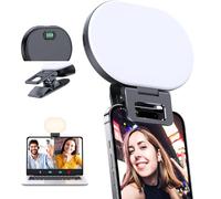Selfie Light, Mobile Phone Light Video Light with Clip, Rechargeable 2000 mAh Batteries, 3 Light Modes & Brightness, 10 Levels, Dimmable, Photo Light for iPhone/Mobile Phone/Laptop,