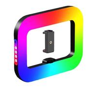 Selfie RGB Colorful Fill Light Handheld with Phone Clip Dimmable Smartphone Video Rig for Conference Smartphone