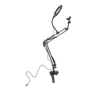 Selfie Ring Light 3 Color Temperature Retractable Arm Overhead Ring Light with Clamp Phone Holder for Video Recording Live Streaming