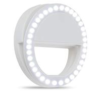 Selfie Ring Light,HONGDAYI Clip-on Selfie Light for Phone Camera 3-Level Brightness Small Mini LED Ring Light for Phone,Laptop,Computer,Tiktok,Photography,Video,Makeup (White)
