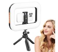 Selfie Ring Light, LED Adjustable Portable Ring Light Phone Holder, Camera & Photo Lighting for Filming Content Creation Recording Vlogging Photography Social