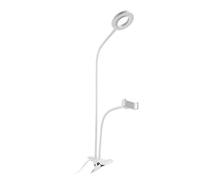 Selfie Ring Light with Cell Phone Holder Stand for Live Stream Makeup 3-Light Mode 10-Level Brightness LED Desk Lamp