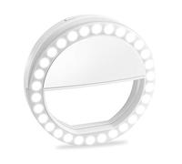 Selfie Ring Light, XINBAOHONG Rechargeable Portable Clip-on Selfie Fill Light with 36 LED for Smart Phone Photography, Camera Video, Girl Makes up (White-B, 36LED)