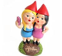 Selfie Sisters/Garden Gnome/Statues,LET ME TAKE A Selfie/Elf Dwarf/Figurines,Funny/Gifts/For/Women/Girl/Daughter/Indoor/Outdoor/Lawn/Decoration (Color : A)