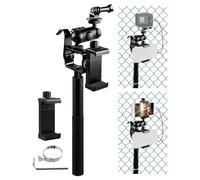 Selfie Stick Fence Cell Phone Holder with Hook, Compatible with Cell Phones GoPro Mevo Start and Other Sports Cameras for Tennis Baseball Softball Field Fence (110CM Retractable)