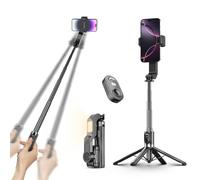 Selfie Stick Gimbal Stabilizer, Single Axis Stabilizer Selfie Stick with Light Tripod 360° Rotation with Remote Control for iPhone/Andriod for Vlog Live Broadcast TIK Tok YouTube Vlogging