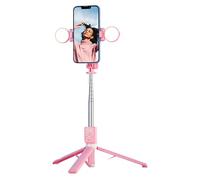 Selfie Stick Light - Wireless Remote Tripod, Extendable Phone Holder | Built-In Fill Lighting Device, Long Telescopic Stand for Live Streaming Photography Content Creation Mobile Recording Setup