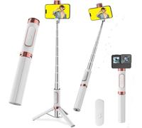 Selfie Stick Phone Tripod for with Remote Selfie Stick Tripod for iPhone & Android,Portable Aluminum Alloy 3 in 1 Stand for Group Photos with 1/4" Screw for Gopro Cam, Vlog/Travel/Photography