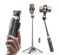 Selfie Stick Quadpod, 39" Phone Stand, Cell Phone Tripod with Wireless Remote, iPhone Quadpod Stand,Selfie Stick Tripod for iPhone Compatible with All Cell Phones,Camera
