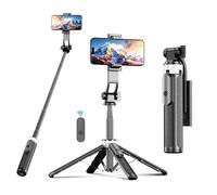 Selfie Stick Quadpod, 39" Phone Stand, Cell Phone Tripod with Wireless Remote, iPhone Quadpod Stand,Selfie Stick Tripod for iPhone Compatible with All Cell Phones,Camera