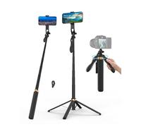 Selfie Stick Quadpod, 71" Phone Stand,Cell Phone Tripod with Wireless Remote, iPhone Quadpod Stand,Selfie Stick Tripod for iPhone Compatible with All Cell Phones,Camera