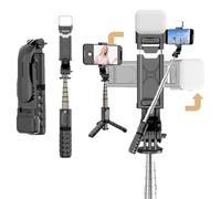 Selfie Stick Tripod, 29" 360° Rotating Phone Tripod Stand with Integrated Wireless Remote with 1 Fill Light, for Selfies, Live, Video, Recording, Travel