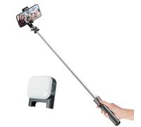 Selfie Stick Tripod - 4 in 1 Portable Selfie Stick, Adjustable Height Tripod | Wireless bluetoth Light Selfie Stick, Extendable Phone Stand, Rotatable Tripod for Photography, Travel, Live Streaming