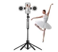 Selfie Stick Tripod, 71 Inch Four-Leg Support, Extendable Cell Phone Holder with Remote, Travel Camera Stand for Recording, Video, Picture, Vlogging, Photoshoot, 70.87 inches