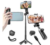Selfie Stick Tripod Magnet 4-in-1 Mini Portable Selfie Stick with Tripod for iPhone 17/16/15/14 Samsung Smartphone, 43 cm Selfie Stick with Tripod, Removable Bluetooth Remote Control, Travel Vlog