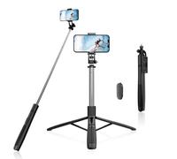 Selfie Stick Tripod - Mobile Phone Tripod with Removable Remote Control, 360° Rotation, Height Adjustable up to 158 cm, Ideal for iPhone, Samsung and Android - Lightweight and Portable