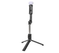 Selfie Stick Tripod, with Light BT Telescopic Phone Selfie Stick for Travel Outdoor Adventures Black