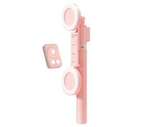 Selfie Stick Tripod With Light | Phone Tripod Stand, Selfie Stick With Fill Light With 2 Detachable, Dimmable Fill Lights With 9 Total Settings-3 Color Modes, Cell Phone Tripod Mount