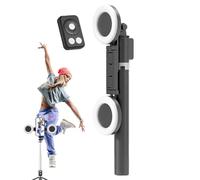 Selfie Stick Tripod With Light - Portable 67-Inch Height Phone Tripod With Wireless Remote, Travel Phone Tripod Stand For Recording, Video And Picture For Travel, Vlogging, Live Streaming Vid