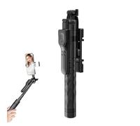 Selfie Stick Tripod With Remote - Adjustable Height Phone Stand Tripod | Selfie Stick With Handheld Stabilizer & Shutter Button for Vlogging, Streaming, Hiking and