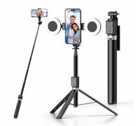 Selfie Stick with 2 Fill Light, 3 in 1 Selfie Stick Tripod, 68 Inch Extendable and Portable Selfie Stick with Detachable Wireless Remote & Tripod Stand, Compatible with Smartphone