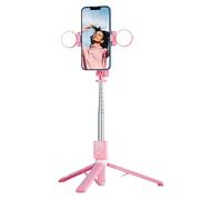 Selfie Stick With Fill Light,Phone Tripod With Wireless Remote Shutter - Wireless Retractable Rechargeable Phone Tripod And Remote And Light For All Cellphones