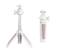 Selfie Tripod, Portable Phone Stand with 360° Rotation & 1/4" Screw, Adjustable 15-27cm Compact Travel Selfie Pole for Smartphone and Action Camera, (White)