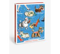 Selfridges Edit Louise Cunningham Dog Walkies-print Christmas Cards Pack of 16