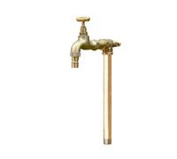 SelfStanding Copper Garden Water Column with Brass Faucet Vertical Outdoor Antifreeze Water Hose GroundMounted Tap for School Courtyard (Gold 80cm/31.5'')