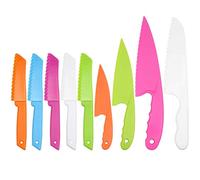 SelfTek 9 Pieces Plastic Kitchen Knife Chef Safe Nylon Knife Corlorful Cooking Knives for Baking, Fruit, Bread, Cake, Lettuce, Salad