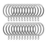 SelfTek Curtain Rings, 24 Pcs 42mm Internal Diameter Large Metal Curtain Pole Rings Curtains Hoops Drapery Hanging Ring for Curtains and Rods