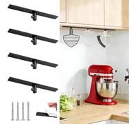SelfTek Pack of 4 Holders for Kitchenaid Stand Mixer Accessories, Stand Mixer Accessories Hooks Compatible with Kitchen Aid Mixer Accessories, for Storage, Organise Your Kitchen Aid Attachments, Black