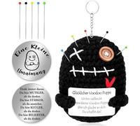 SelfTek Positive Voodoo Doll - Positive Potato Voodoo Doll with Needles Key Ring, Motivational Gifts Small Hug Lucky Charm, Halloween Funny Gifts Stress Relief Gadgets