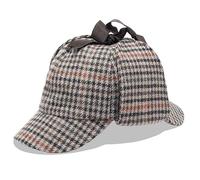 Selfway Unisex Cap Men Deerstalker Sherlock Holmes Herringbone Tweed Wool Hat Mens Breathable Winter Cap-Folk Check-L/XL