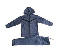 Selfway Unisex Kids Boys & Girls Plain Fleece Tracksuit Zip Up Hoodie Bottom Tracksuits-Dark Blue-11-12