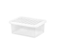 SELGEN 17L Plastic Storage Boxes Crystal Clear Box & Lid Home Office Stackable Nestable (42.50 x 33.00 x 17.00 cm)