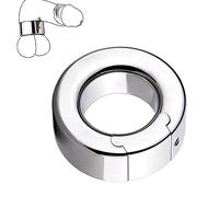 SeLgurFos Cock Ring Stainless Steel Heavy Penis Rings Metal Removable Testicle Stretcher Scrotum Weight Pendant Adult SM Chastity Training Bondage Sex Toys for Men (154-M)