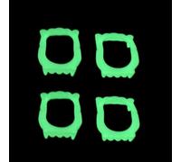 SelHeng 4Pcs Green Vampire Teeth Fangs Glow in The Dark Plastic Fake Vampire Teeth Kids Sharp Teeth Halloween Decorative Luminous Dentures