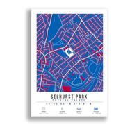 Selhurst Park Stadium Map Minimalist A4/A3 Poster Photo Print Framed Gift Crystal Palace (A3 Poster Only)