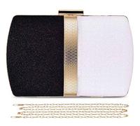 Selight Glitter Clutch Purse for Women Wedding Evening Bag Sparkle Formal Bridal Purse Ladies Prom Cocktail Party Handbag, Black&white, One Size