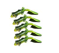 SELiLe 5pcs Artificial Baits Simulated Salamander Floating Lures Green Lizards Silicone Flexible Swimbait Lizards Soft Lure Silicone