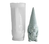 SELiLe Gnome Silicone Candle Mould, 3D Heart Valentines Plaster Silicone Mold for Resin/Concrete, Christmas Dwarf Fondant Mould For Soap DIY Paint Your Own Gnome Making