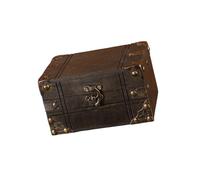 SELiLe Vintage Pirate Themed Wood Treasured Chest With Secret Code For Mysterious Storage And Home Decoration Daily Use Decorative Storage Chest