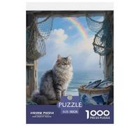Selkirk Rex 1000 Pieces Jigsaw Puzzles Pet Cat for Kids Staycation Kill Time Wall Decoration Educational Toy Age 14+ ForAdults 38x26cm/1000pcs