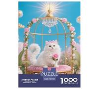 Selkirk Rex 1000 Pieces Jigsaw Puzzles Pet Cat for Kids Staycation Kill Time Wall Decoration Puzzle Gifts for Women Age 14+ ForAdults 70x50cm/1000pcs
