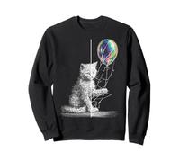 Selkirk-Rex Animal Cat Holds Balloon Cute Artwork Sweatshirt